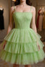 Green Tulle Short Prom Dress, Cute Green Homecoming Dresses