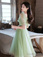 Green Tulle Short Prom Dresses Green Homecoming Dress