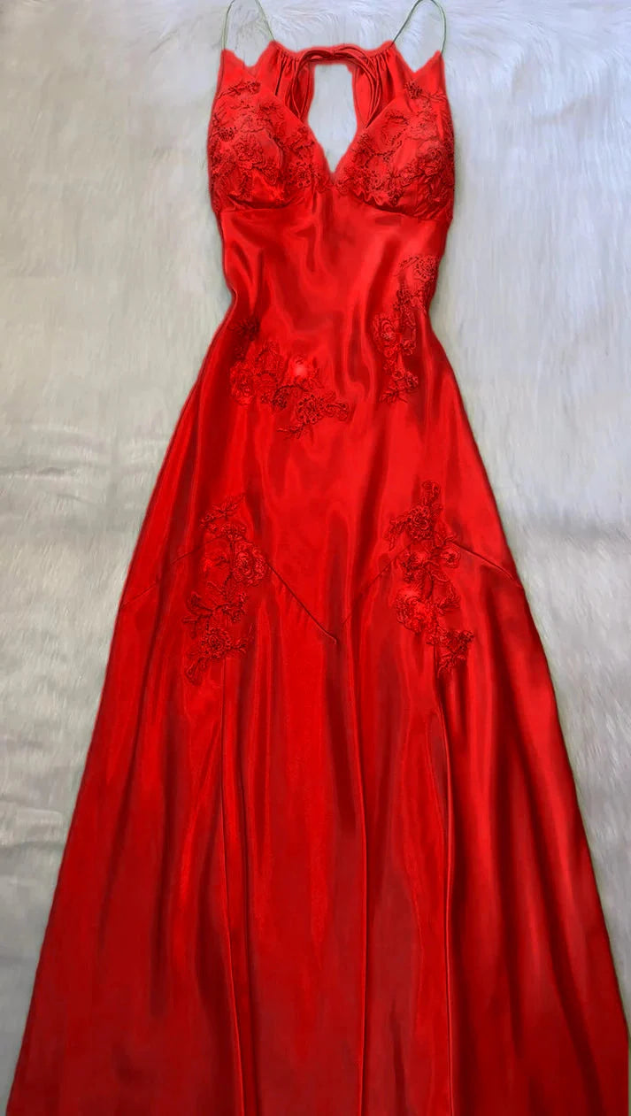 Green V Neck Long Prom Dresses