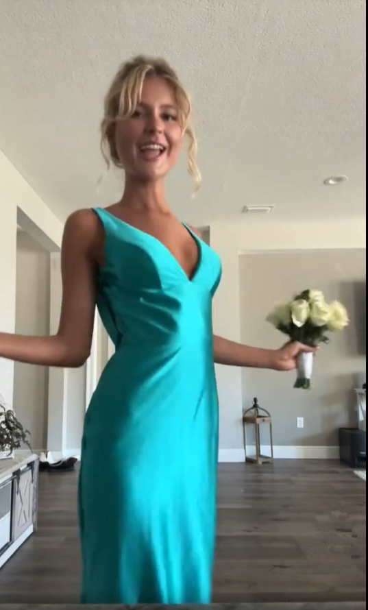 Vintage Satin V-Neck Mermaid Elegant Long Prom Dresses Prom Dresses Prom Dresses