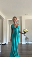 Vintage Satin V-Neck Mermaid Elegant Long Prom Dresses Prom Dresses Prom Dresses