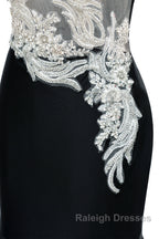 Portrait Trumpet Sweep Train Sleeveless Beading Evening Dress