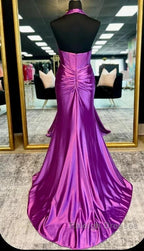 Halter Mermaid Prom Dresses Long With Open Back