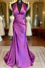 Halter Mermaid Prom Dresses Long With Open Back