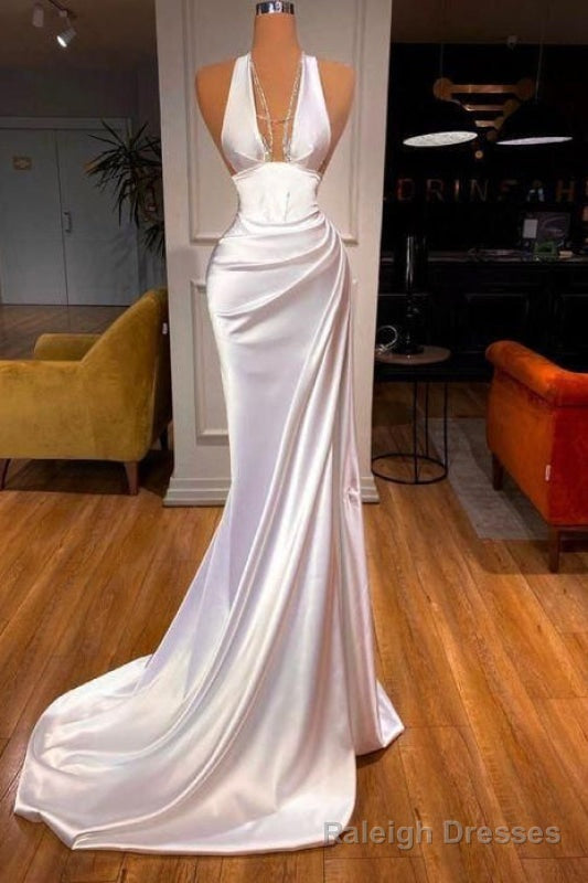 Halter V Neck Mermaid Prom Dress