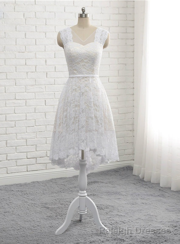 High Low Country Style Lace Short Wedding Dresses For Bride Main image