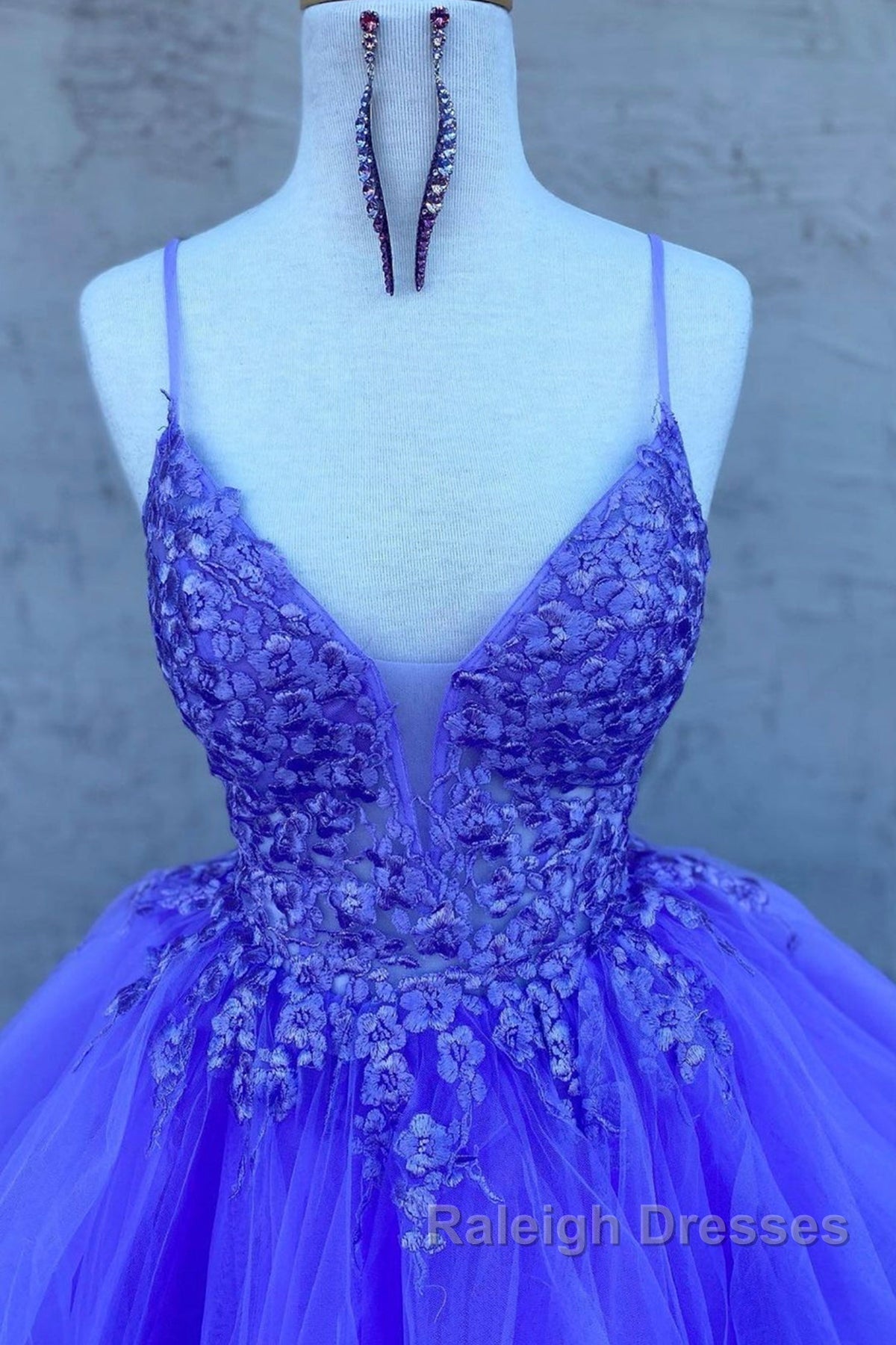 High Low V Neck Purple Lace Long Prom Dresses Lilac Lace Prom Dresses Purple Prom Dresses