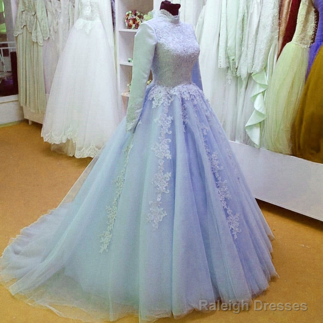 High Neck Long Sleeves Muslim Arabic Wedding Dress Vintage Secondary image