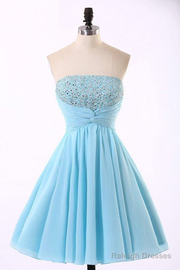 High Quality Chiffon Light Blue Homecoming Dress Main image