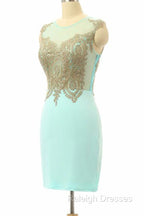 High Quality Sleeveless Short Sheath Mint Homecoming Dress