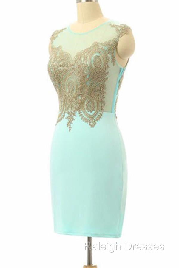 High Quality Sleeveless Short Sheath Mint Homecoming Dress