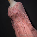 High Quality Tulle Prom Dress with Lace Applique, Long Prom Gowns