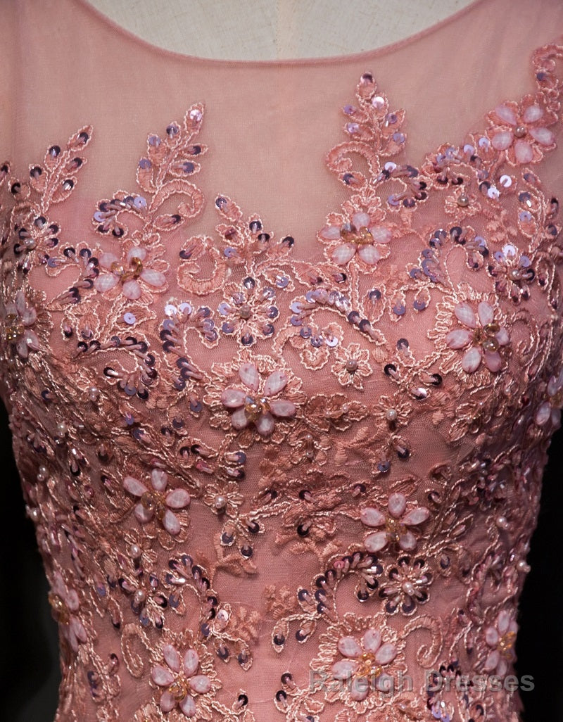 High Quality Tulle Prom Dress with Lace Applique, Long Prom Gowns