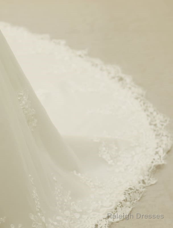 High Qulity Lace Mermaid Wedding Dress Illusion Chaple Train Ivory Beading Bridal Gown