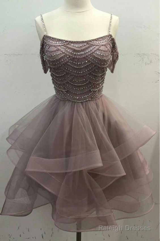 Homecoming Dress, Beaded A Line Cocktail Dress