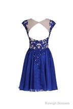 Homecoming Dress With Applique Open Back Short Prom Dress