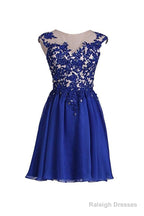 Homecoming Dress With Applique Open Back Short Prom Dress