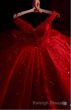 Hot Appliques Ball Gown Dark Green Wedding Dress Sequin Quinceanera Dresses