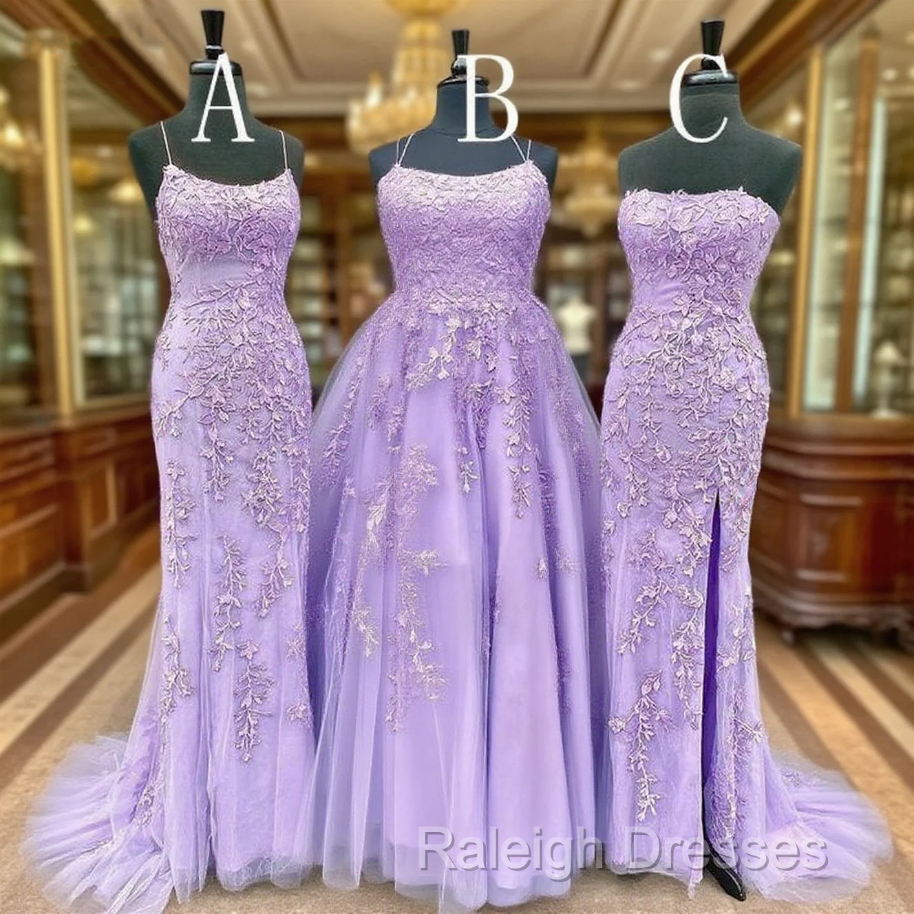 Hot Lace Violet Purple Lace Prom Dresses Sleeveless Long School Dance Dress