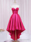 Hot Pink  Satin Strapless Prom Dress