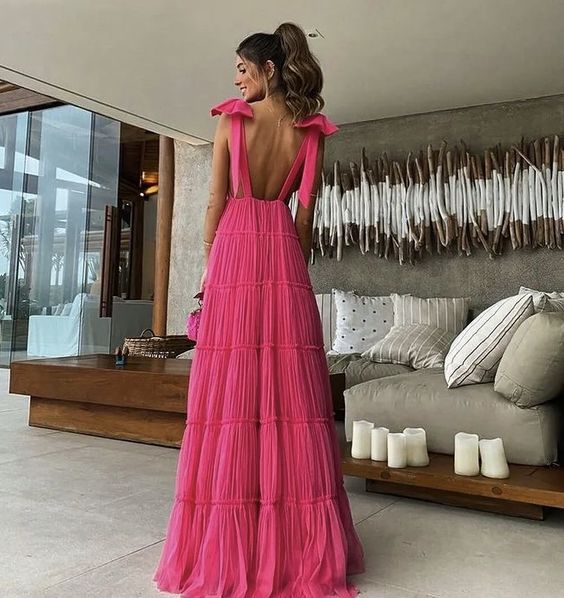 Pink Backless Prom Dresses Prom Dresses Secondary image