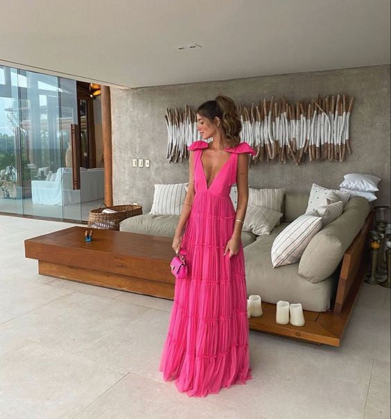 Pink Backless Prom Dresses Prom Dresses