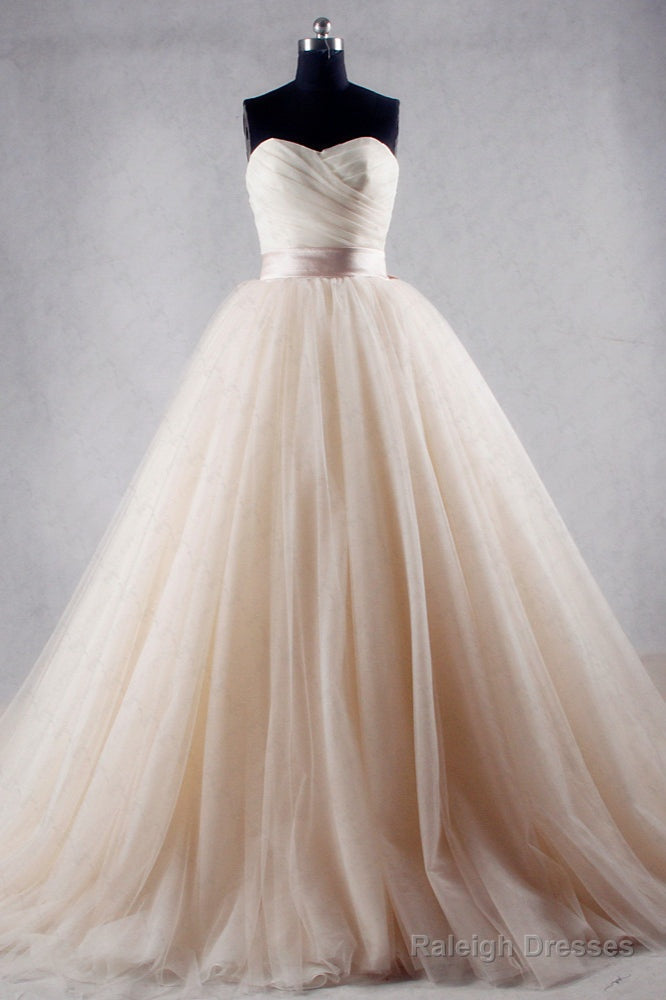 Hot Strapless Tulle Ball Gown Wedding Dresses Lace Up Back Main image