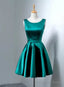 hunter green homecoming dress short prom dresses Gown bow back cocktail dres
