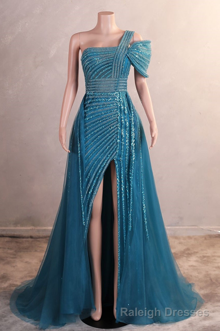 Hunter Green Off Shoulder Mermaid Prom Dresses Luxurious Silver Bead Trumpet Formal Dresses Main image