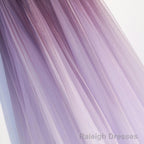 Unique A Line Ombre Purple Beading Prom Dresses With Lace Up Long Dance Dresses