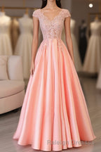 Custom Made V Neck Lace Long Prom Dresses Lace Prom Dresses