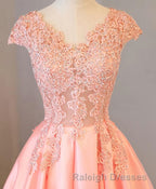 Custom Made V Neck Lace Long Prom Dresses Lace Prom Dresses