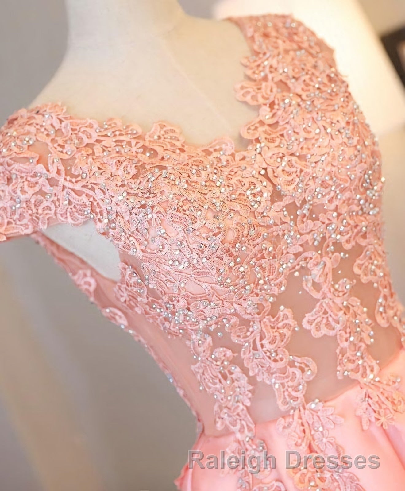 Custom Made V Neck Lace Long Prom Dresses Lace Prom Dresses