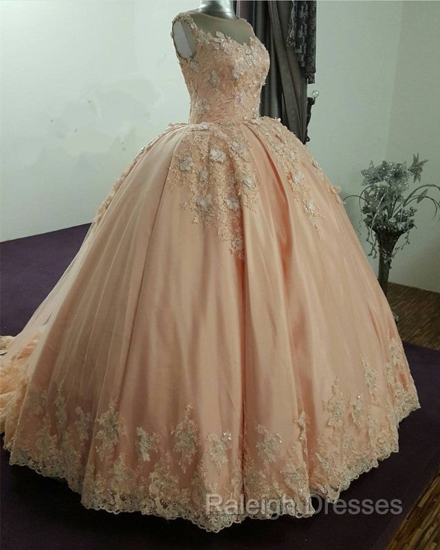 Illusion Neckline Tulle And Satin Ball Gowns Wedding Dresses Lace Embroidery