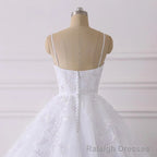 Lace Applique Ball Gown Vestido Wedding Dresses Spaghetti Straps