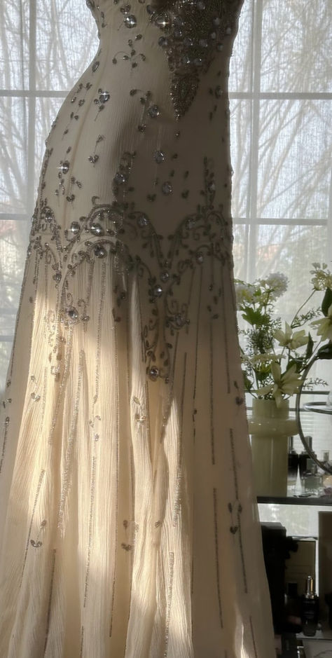 Ivory A-Line Straps Beaded Chiffon Prom Dresses Long Graduation Prom Dresses