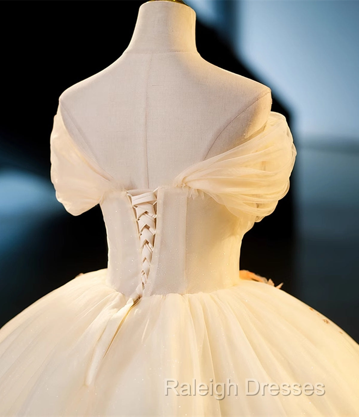 Ivory Ball Gown With Flowers Sweetheart Formal Dress, Lovely Sweet 16 Dresses Party Dress