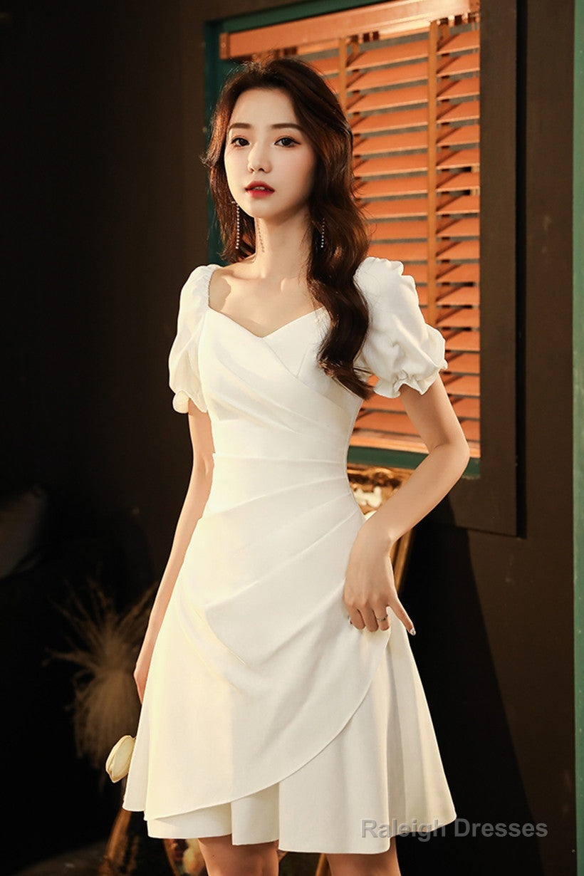 Ivory Chiffon Short Party Dress Graduation Dress, Short Formal Dress Prom Dress Main image