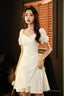 Ivory Chiffon Short Party Dress Graduation Dress, Short Formal Dress Prom Dress
