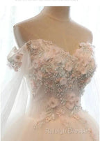 Ivory Flowers And Lace Applique Tulle Sweet 16 Dresses Long Prom Gown