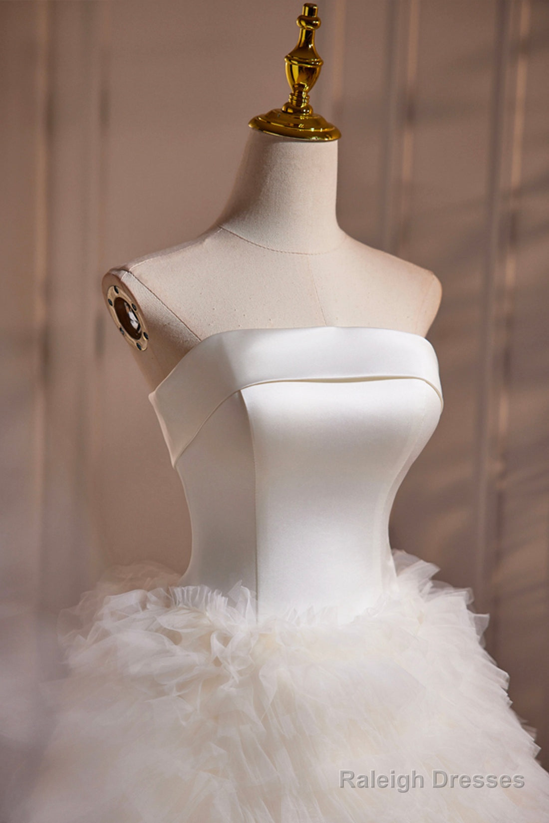 Ivory Strapless Tulle Short Prom Dresses Lovely A-Line Prom Dresses