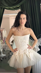 Ivory Strapless Wedding Dress, Short Hoco Prom Dress,