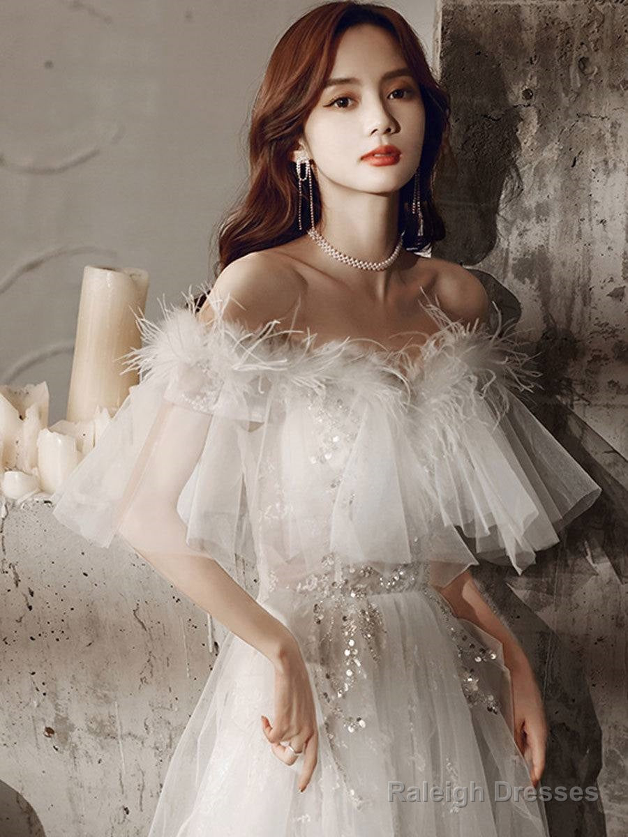 Ivory Sweetheart Neck Tulle Lace Long Prom Dresses Tulle Prom Dresses