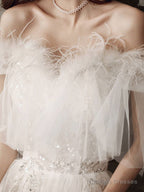 Ivory Sweetheart Neck Tulle Lace Long Prom Dresses Tulle Prom Dresses
