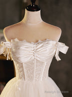 Ivory Sweetheart Neck Tulle Lace Short Prom Dress Tulle Homecoming Dress