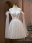 Ivory Tulle Appliques Homecoming Dress