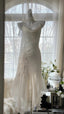 Ivory White Elegant Fashion Exquisite Floral Beading Long Chiffon Ball Gown Evening Dress Party Dress