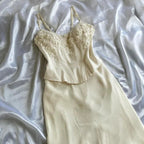 Ivory Luxury Gorgeous Fashion Exquisite Flowers Beading Long Chiffon Elegant Ball Gown Evening Dress Party Dress