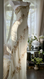 Ivory/Green Vintage Fashion One Shoulder Exquisite Beaded Long Chiffon Ball Gowns Birthday Prom Dresses Cocktail Prom Dresses Prom Dresses Prom Dresses
