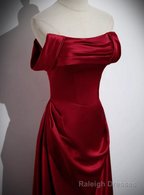A Line Red Long Prom Dress Elegant Birthday Prom Dress